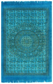 vidaXL Tapete Kilim em algodão 160x230 cm com padrão turquesa