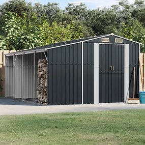 vidaXL Abrigo de jardim 277x365,5x179 cm aço galvanizado antracite