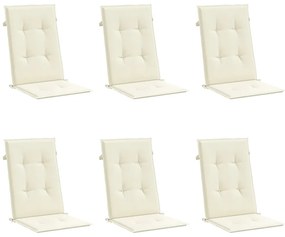 Almofadões para cadeiras altas de jardim 6 pcs tecido creme