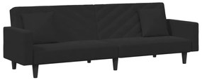 2 pcs conjunto de sofás com almofadas veludo preto