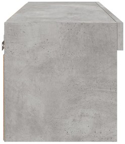Móvel de TV com luzes LED 60x30x30 cm cinzento cimento