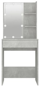 Toucador com LEDs 60x40x140 cm cinzento cimento
