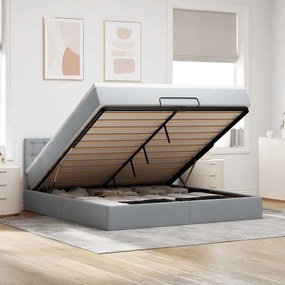 vidaXL Estrutura de cama otomana com colchão 180x200 cm cinzento claro