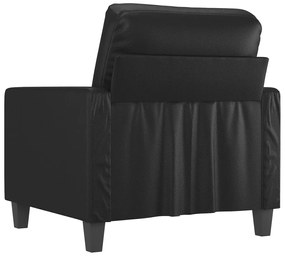 Poltrona couro artificial 60 cm preto