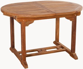 Mesa de jardim oval em madeira de teca com orifício para guarda-sol Maeva