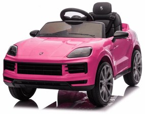 Carro elétrico para crianças Porsche Cayenne 12V com tração traseira – Licença oficial, bateria de lítio, comando remoto 2,4 GHz, leitor MP3, luzes LE