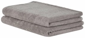 Conjunto de 2 toalhas em algodão cinzento MITIARO Beliani