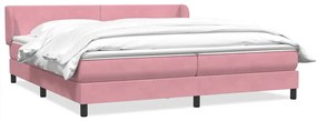 vidaXL Cama com molas/colchões 180x220 cm veludo rosa
