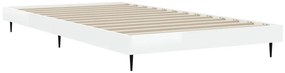 Estrutura cama 90x200 cm derivados de madeira branco brilhante