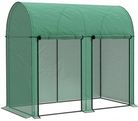 Outsunny Estufa de jardim 2 m² estufa de tomate 2 portas com zíper enroláveis aço PE de alta densidade anti-UV 2 x 1 x 1,78 m verde | Aosom Portugal