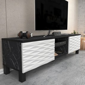 Móvel TV Lukas – Preto e Branco – 150 cm x 35 cm x 40,3 cm