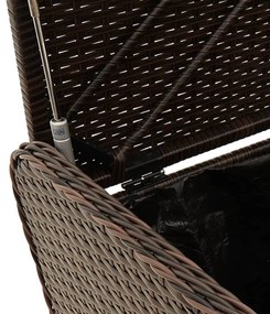 Banco de arrumação com almofadão 115x51x52 cm vime PE castanho