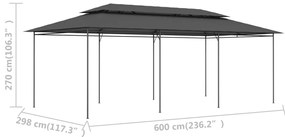 Gazebo 600x298x270 cm antracite