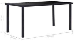 9 pcs conjunto de jantar couro artificial preto