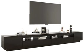 Móvel de TV Giancarlo com Luzes LED de 300cm - Preto - Design Moderno