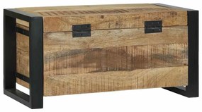 Caixotes de Armazenamento 60x30x30cm Madeira de Mangueira Maciça e Met