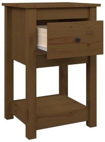 Mesa de cabeceira 40x35x61,5 cm pinho maciço castanho mel