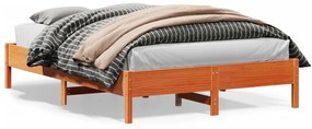Cama sem colchão 120x200 cm madeira pinho maciça castanho-mel