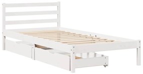 Cama sem colchão 90x190 cm madeira de pinho maciça branco
