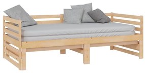 Sofá-cama de puxar 2x(90x200) cm pinho maciço