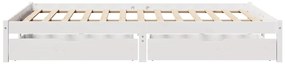 Cama sem colchão 135x190 cm madeira de pinho maciça branco