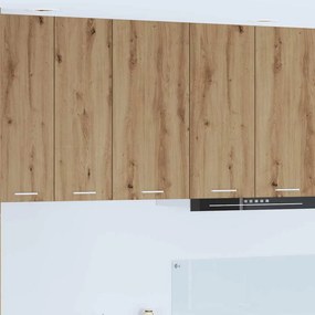 vidaXL Armário suspenso com porta Riga Carvalho Artesanal e Branco