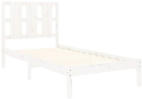 Estrutura cama pequena solteiro 75x190 cm madeira maciça branco