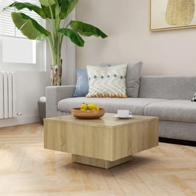 vidaXL Mesa de centro 60x60x31,5 cm derivados madeira carvalho sonoma