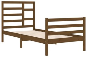 Estrutura de cama 90x200 cm madeira maciça castanho mel