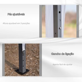 Outsunny Tenda Dobrável 6x3 Tenda de Jardim Portátil com Bolsa de Transporte Tecido Oxford Estrutura de Aço para Exterior Festas Acampamento Branco