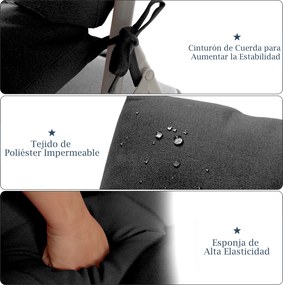 Almofada para Cadeira de Encosto Alto (CADEIRA NÃO INCLUIDA), 56,5 x 51,5 x 64,5 cm, Encosto Ajustável, Preto