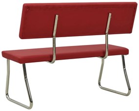 Banco 110 cm couro artificial vermelho tinto