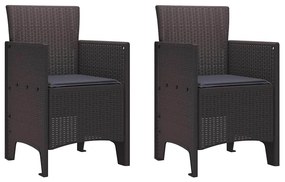 Conjunto de Jantar de Jardim 3 pcs Castanho 100 x 100 x 73 cm