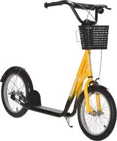HOMCOM Patinete infantil, regulável em altura, antiderrapante, estrutura em aço, cesto removível, travões, pneus de borracha | Aosom Portugal