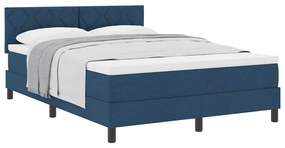 Cama Box Spring com Colchão Azul 140x190 cm Tecido