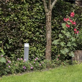 Candeeiro de chão exterior moderno cinzento 50 cm IP44 - Dinamarca