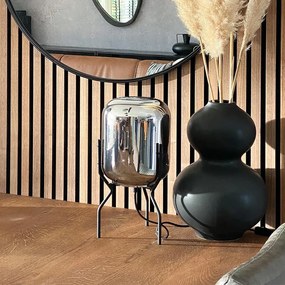 Candeeiro de mesa design inteligente preto com vidro fumê incl. wifi A60 - Bliss