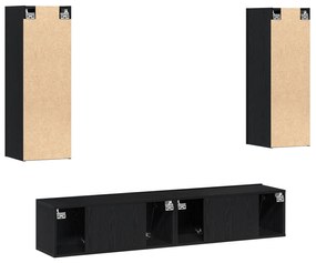 Conjunto de armário de TV vidaXL 4 peças montado na parede Carvalho pr