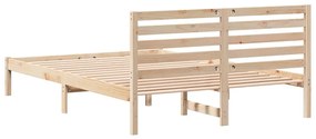 Estrutura da Cama com cabeceira Castanho 140 x 220 cm