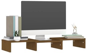 Suporte para monitor 60x24x10,5 cm pinho maciço castanho mel