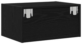 Mesa de cabeceira de parede com luzes LED carvalho preto