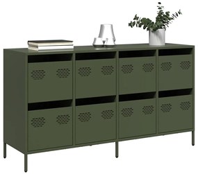 Aparador 135x39x73,5 cm aço laminado a frio verde-azeitona
