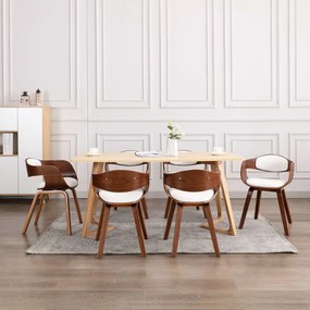 vidaXL Cadeiras de jantar 6 pcs madeira curvada e couro artificial