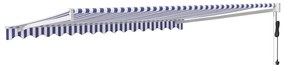 Toldo retrátil automático com 4x3 m azul e branco