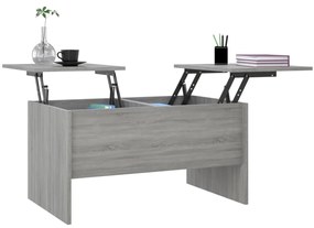 Mesa de centro80x50x42,5cm derivados de madeira cinzento sonoma