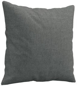 2 pcs conjunto de sofás com almofadas tecido cinzento-escuro