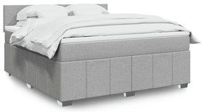 vidaXL Cama com molas/colchão 180x200 cm tecido cinzento-claro