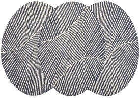 Tapete oval de lã branco e cinzento grafite 140 x 200 cm ZABOL Beliani