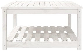 Mesa de jardim 82,5x82,5x45 cm madeira de pinho maciça branco