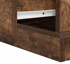 Criado-Mudo com Luzes LED Carvalho Fumado 39x34,5x50 cm